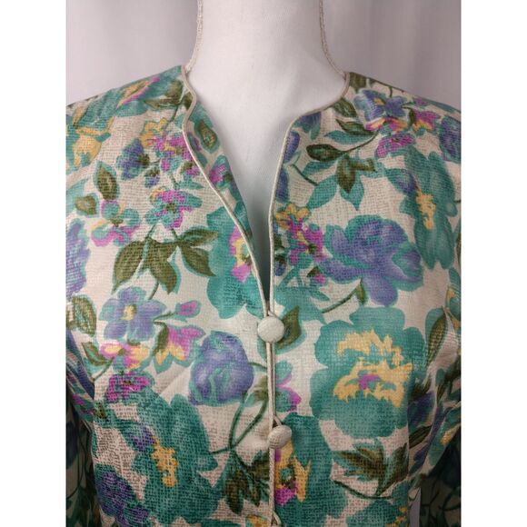 Adrianna Papell 100% silk multi color flower print - Picture 7 of 9
